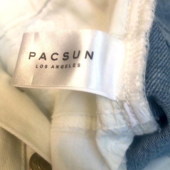 PacSun Women’s Color block High Waist 5 Button Fly Denim Jean Mom Shorts Sz 24 - Picture 10 of 13